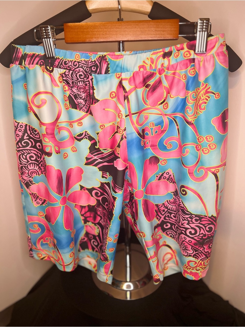 Retro Psychedelic Y2K Style Private Island Hawaii Swim/Yoga Shorts UPF 50+